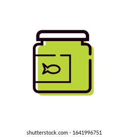 fish food pot isolated icon vector illustration design