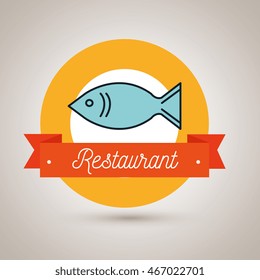 fish food restaurant icon vector illustration graphic