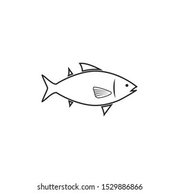 Fish, food, sea icon. Vector illustration, flat design.
