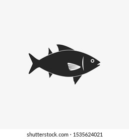 Fish, food, sea icon. Vector illustration, flat design.