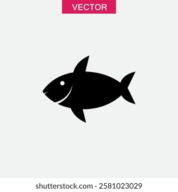 Fish, food, sea icon. vector flat black simple trendy style illustration for web and app..eps