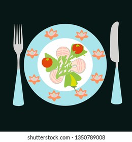 fish food vector icon
