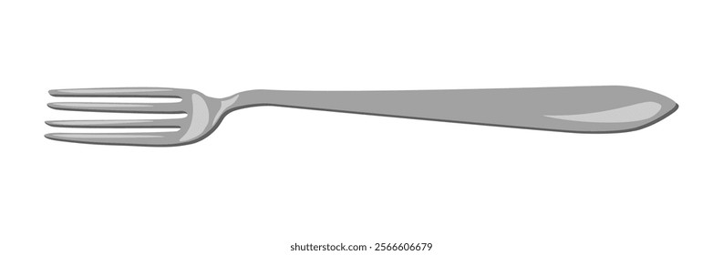 fish fork. Tableware. Vector stock illustration. Isolated on white background.  