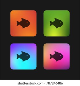 Fish four color gradient app icon design