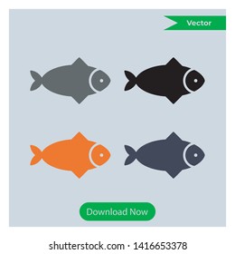 Fish Four Color Set icon for website 