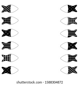 fish frame on white background