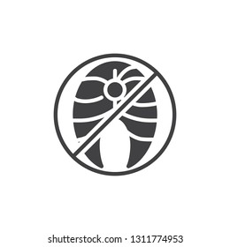Fish free, prohibition sign vector icon. filled flat sign for mobile concept and web design. Fish or seafood free food allergy simple glyph icon. Symbol, logo illustration. Pixel perfect vector 