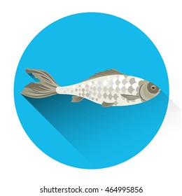 Fish Fresh Food Icon Flat Vector Illustration