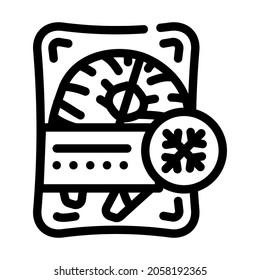 fish frozen seafood line icon vector. fish frozen seafood sign. isolated contour symbol black illustration