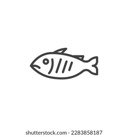Fish fry line icon. linear style sign for mobile concept and web design. Fish food outline vector icon. Symbol, logo illustration. Vector graphics