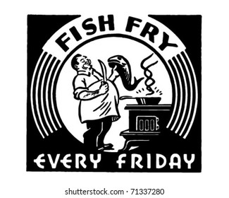 Fish Fry - Retro Ad Art Banner