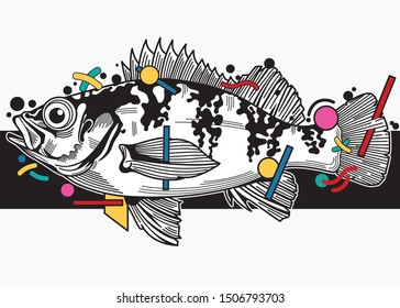 Fish Fun Color design vector art 