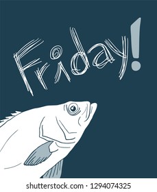 Fish and funny Friday message design