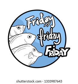 Fish and funny Friday message design