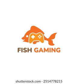 Fish Gaming Logo Vector Simple