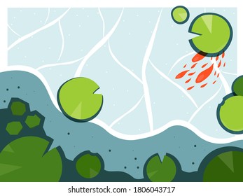 Fish in the garden pond.