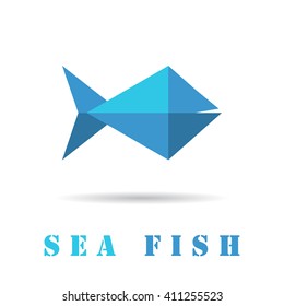 Fish geometric icon, 2d vector sign, eps 8