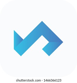 Fish Geometric Logo, flat gradient blue color. Great for mobile app, web design, print materials, etc.