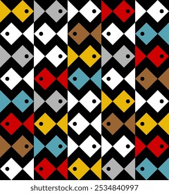 Fish geometric Pattern seamless. Fishes abstract Background