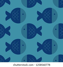 Fish geometric pattern. Simple colour design, easy to recolor.