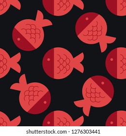 Fish geometric pattern. Simple colour design, easy to recolor.