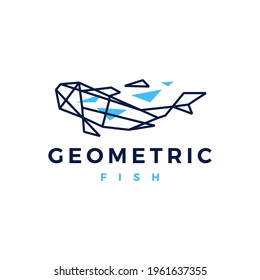 fish geometric polygonal logo vector icon illustration
