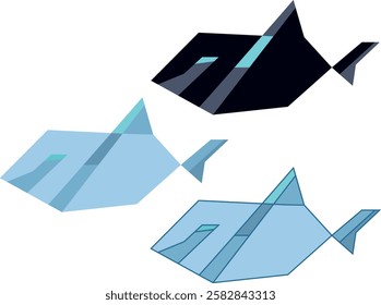 FISH WITH GEOMETRIC SHAPES IN ROBOTIC STYLE