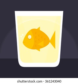 Fish in a glass of water