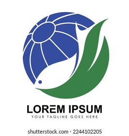 Fish Globe Logo vector icon  Sign illustration in white background isolated