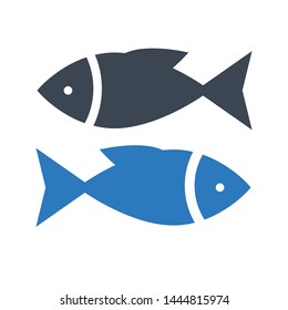 fish glyph color vector icon