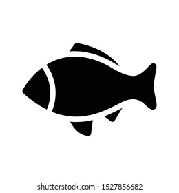 fish glyph flat vector icon