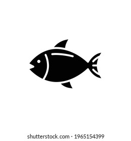 Fish glyph icon. Simple solid style. Art, life, sea, pisces concept for template design. Vector illustration isolated on white background. EPS 10.