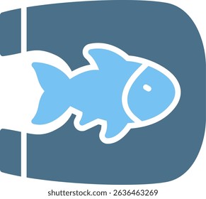 Fish Glyph Two Colour Icon
