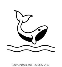 Fish Glyph Vector Icon that can easily edit or modify

