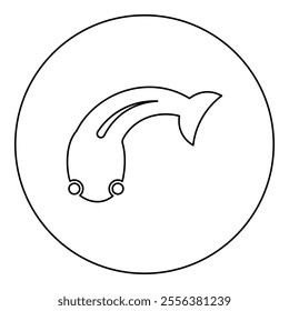 Fish goby icon in circle round black color vector illustration image outline contour line thin style