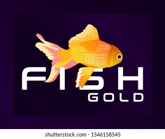 fish gold vector background illustration