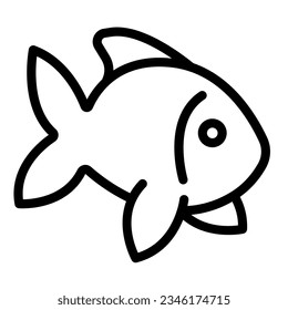 Fish, goldfish, aquarium tropical fish line icon, sea life concept, carp vector sign on white background, outline style icon mobile concept web design. Vector graphics.