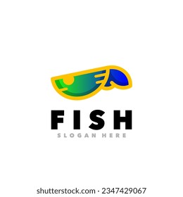 Fish gradient colorful design logo