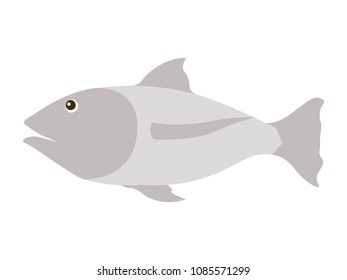 fish gray isolated icon