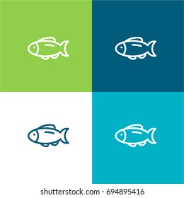 Fish green and blue material color minimal icon or logo design