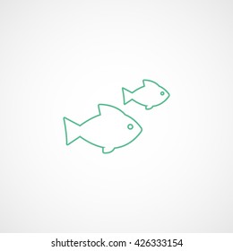 Fish Green Flat Icon On White Background