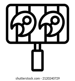 Fish grill icon outline vector. Bbq meat. Steak food