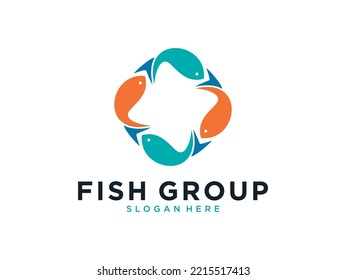 fish group community logo design