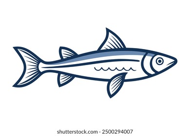 Fish Grunion Vector Illustration Cartoon, Clipart, and Line Art Design for Micro stock