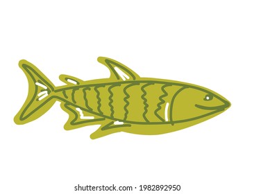 Fish hand drawn in doodle style isolated on white