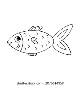 fish hand drawn doodle. vector, minimalism, scandinavian, monochrome, nordic. marine life sea ocean sticker icon