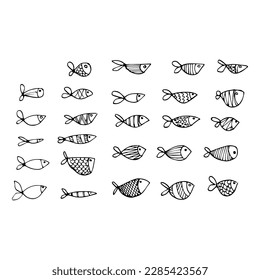 Fish. Hand drawn vector illustration. Doodle style
