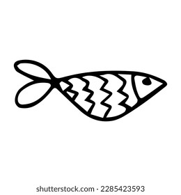 Fish. Hand drawn vector illustration. Doodle style