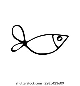 Fish. Hand drawn vector illustration. Doodle style