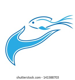 fish and hand - sign